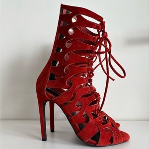 Jeffrey Campbell Rust Strappy Heels